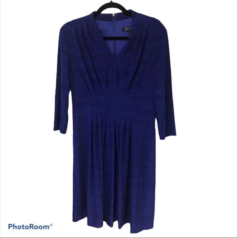 Tahari Arthur S Levine | Royal Blue Pleated Dress
